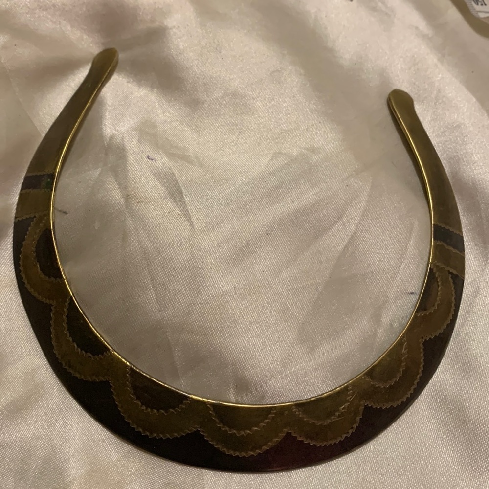 Copper tribal cuff necklace
